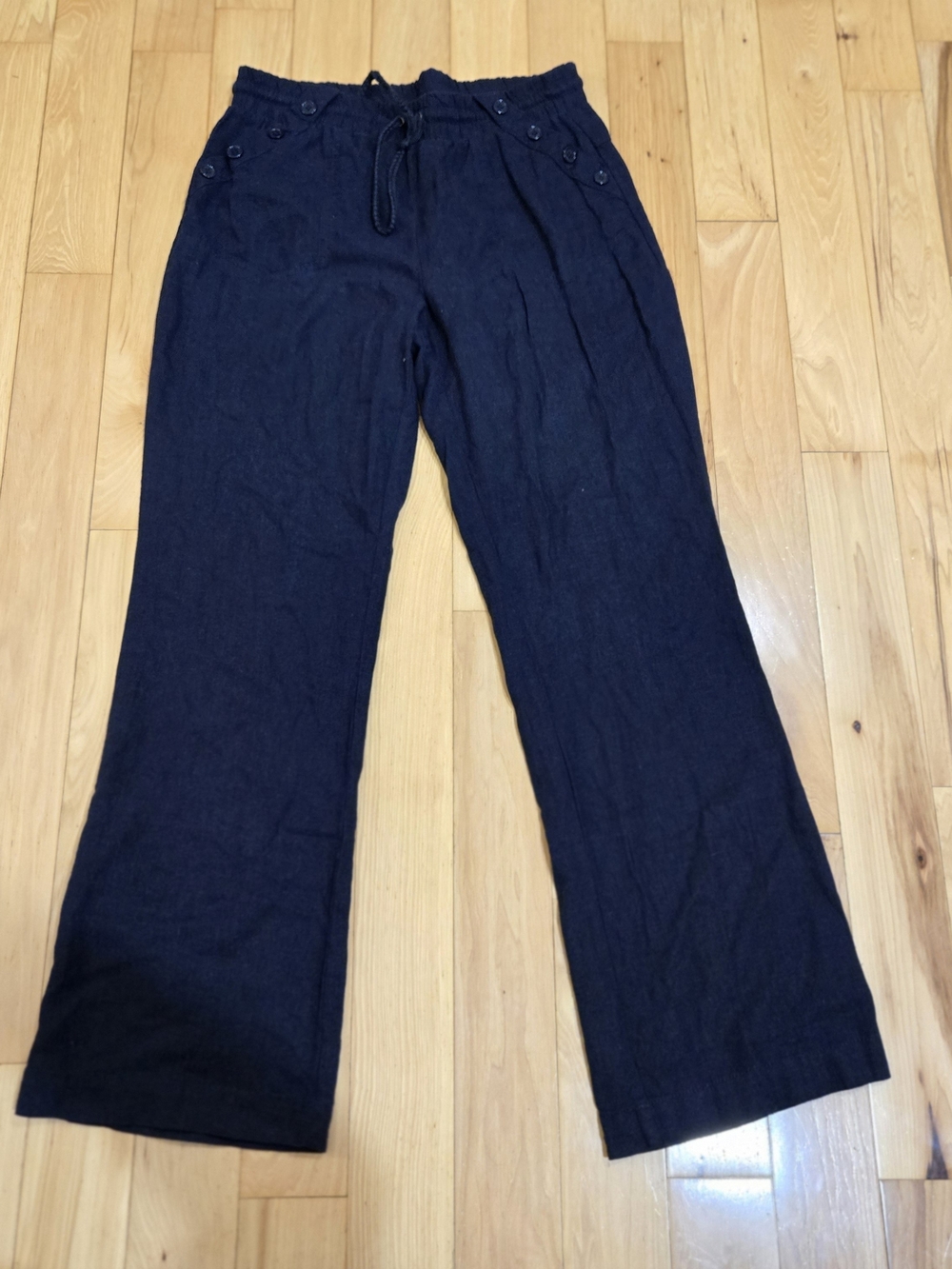 Navy Linen Pants By Ci Sono Size S